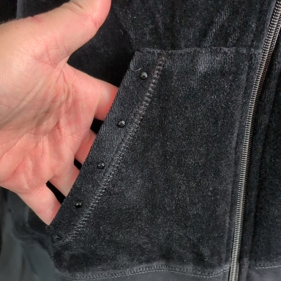 Chic Black Velour Hoodie and Pants Set. By Design Sport. S/L. NWT. - Picture 3 of 12